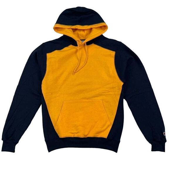 Champion Other - New Champion Men US S Navy Blue Orange Double Dry Eco Colorblocked Fleece Hoody